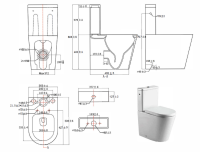 SAT FINE Stand-Kombi-WC Wasseranschluss links/rechts spülrandlos mit SoftClose WC-Sitz, weiß