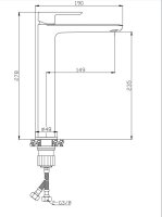 SAT MOOD Einhebel Waschticharmatur Auslaufhöhe 23,5 cm, Chrom