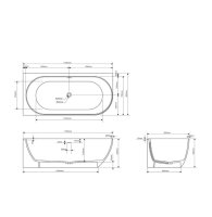 Swiss Aqua Technologies Eckbadewanne aus Gussmarmor 175 x 82 x 55 cm links, weiß