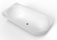 Swiss Aqua Technologies Eckbadewanne aus Gussmarmor 175 x 82 x 55 cm links, weiß