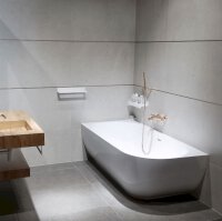 Swiss Aqua Technologies Eckbadewanne aus Gussmarmor 175 x 82 x 55 cm links, weiß