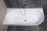 Swiss Aqua Technologies Eckbadewanne aus Gussmarmor 175 x 82 x 55 cm links, weiß