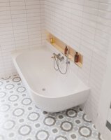 Swiss Aqua Technologies Eckbadewanne aus Gussmarmor 175 x 82 x 55 cm links, weiß
