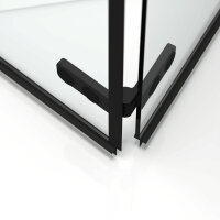 SAT SK Duschkabine 90x90 cm Eckeinstieg Easy-Clean-Oberfläche, Schwarz / Klarglas