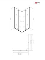 SAT SK Duschkabine 90x90 cm Eckeinstieg Easy-Clean-Oberfläche, Schwarz / Klarglas