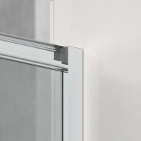 SAT TEX Duschkabine Viertelkreis Eckdusche Nano-Beschichtung 90x90 cm mit Soft-Close Türen, chrom