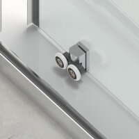 SAT TEX Duschkabine Viertelkreis Eckdusche Nano-Beschichtung 90x90 cm mit Soft-Close Türen, chrom