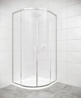 SAT TEX Duschkabine Viertelkreis Eckdusche Nano-Beschichtung 90x90 cm mit Soft-Close Türen, chrom