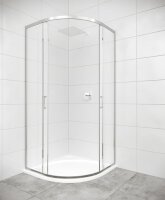 SAT TEX Duschkabine Viertelkreis Eckdusche Nano-Beschichtung 90x90 cm mit Soft-Close Türen, chrom