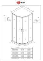 SAT TEX Duschkabine Viertelkreis Eckdusche Nano-Beschichtung 90x90 cm mit Soft-Close Türen, chrom