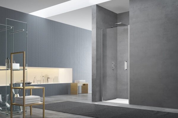 Swiss Aqua Technologies Fusion Nischentür Duschtür Walk-In 90 cm, Chrom