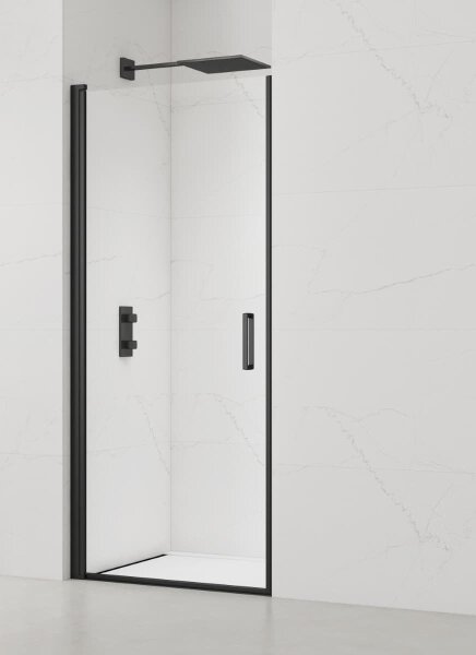 Swiss Aqua Technologies Fusion Nischentür Duschtür Walk-In 90 cm, Schwarz