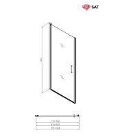 Swiss Aqua Technologies Fusion Nischentür Duschtür Walk-In 90 cm, Schwarz