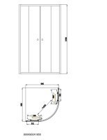 SAT Duschkabine Viertelkreis Eckdusche 90 x 90 cm, Chrom