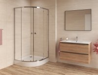 SAT Duschkabine Viertelkreis Eckdusche 90 x 90 cm, Chrom