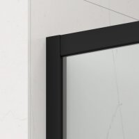 SAT TEX Rechteckige Duschkabine 120 x 80 cm mit Gleittür/Schiebetür, Schwarz matt