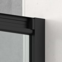 SAT TEX Rechteckige Duschkabine 120 x 80 cm mit Gleittür/Schiebetür, Schwarz matt