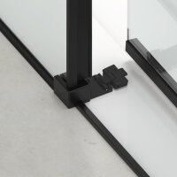 SAT TEX Rechteckige Duschkabine 120 x 80 cm mit Gleittür/Schiebetür, Schwarz matt