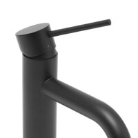 SAT Aurum Einhand-Waschtischbatterie 16,5 cm Edelstahl, Schwarz matt