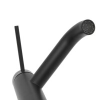 SAT Aurum Einhand-Waschtischbatterie 16,5 cm Edelstahl, Schwarz matt