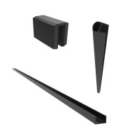 SAT Walk-In Duschtrennwand 100 cm mit Milchglas-Steifen 8mm Sicherheitsglas