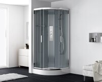 SAT Komplettdusche Viertelkreis 90x90 cm 6mm...