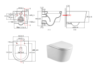 SAT Brevis Wand-WC mit SoftClose WC-Sitz und Grohe Vorwandelement Set für Trockenbau, weiß