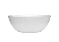 SAT Freistehende Badewanne aus Gussmarmor 167x82,3 cm Siphon und Füße, weiß