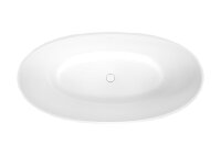 SAT Freistehende Badewanne aus Gussmarmor 167x82,3 cm Siphon und Füße, weiß