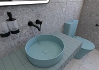 SAT Infinitio Stand-WC-Kombination spülrandlos mit SoftClose WC-Sitz, Grün matt