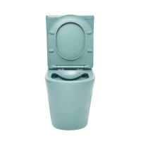 SAT Infinitio Stand-WC-Kombination spülrandlos mit SoftClose WC-Sitz, Grün matt