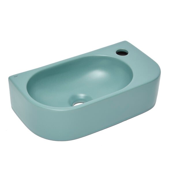 SAT Infinitio Handwaschbecken Hängewaschbecken 40x21,5 cm ohne Überlauf, Grün matt