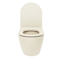VitrA Project Wand-WC spülrandlos mit SoftClose WC-Sitz, Beige matt