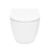 SAT Hänge-WC Wirbelspülung Set inkl. WC-Sitz Absenkautomatik Vorwandelement TECE Betätigungsplatte Schallschutz, Weiß