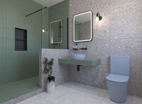 SAT Infinitio Stand-Kombi-WC spülrandlos inkl. WC-Sitz Absenkautomatik, Blau matt