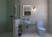 SAT Infinitio Stand-Kombi-WC spülrandlos inkl. WC-Sitz Absenkautomatik, Blau matt