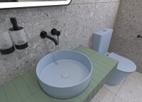 SAT Infinitio Stand-Kombi-WC spülrandlos inkl. WC-Sitz Absenkautomatik, Blau matt