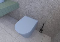 SAT Infinitio Wand-WC spülrandlos mit WC-Sitz Absenkautomatik, Blau matt