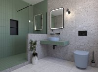 SAT Infinitio Wand-WC spülrandlos mit WC-Sitz Absenkautomatik, Blau matt