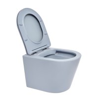 SAT Infinitio Wand-WC spülrandlos mit WC-Sitz Absenkautomatik, Blau matt