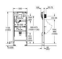 GROHE Rapid SL Vorwandelement Urinal-Set + ROCA NEXO Urinal mit SoftClose-Deckel, Betätigungsplatte, Wandwinkel & Urinalsieb, Weiß