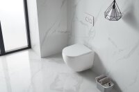 Swiss Aqua Technologies Wand-WC-Set mit Tornado-Spülung und WC-Sitz mit SoftClose + Schallschutz, glänzend weiß