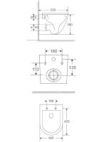 Swiss Aqua Technologies Wand-WC-Set mit Tornado-Spülung und WC-Sitz mit SoftClose + Schallschutz, glänzend weiß
