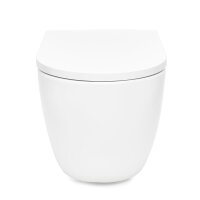 Swiss Aqua Technologies Wand-WC-Set mit Tornado-Spülung und WC-Sitz mit SoftClose + Schallschutz, glänzend weiß