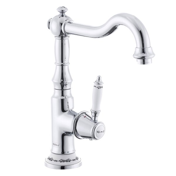 SAT Einhebel-Spültischbatterie mit Schwenkarm, nostalgisches Design, chrom