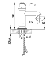 SAT Nostalgie Einhebel-Waschtischarmatur, verchromt